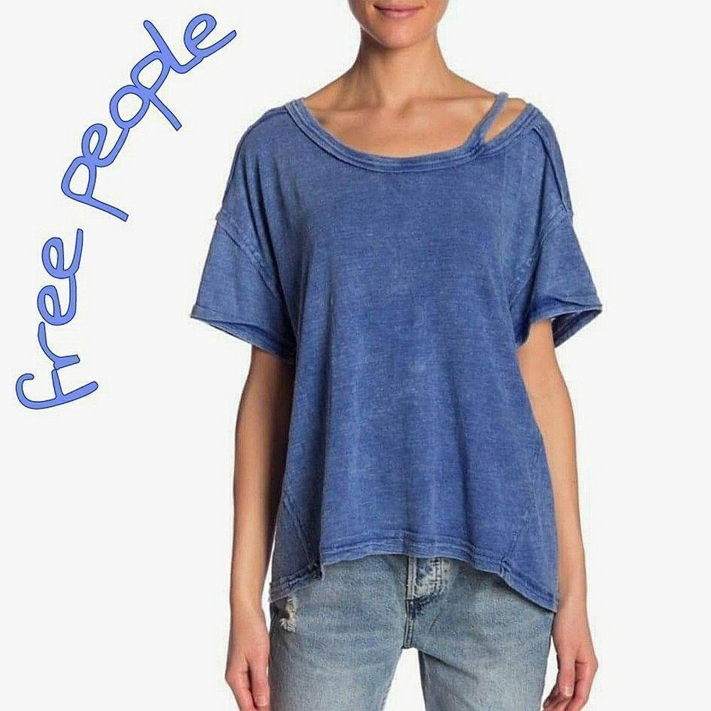 Free People Alex Cold Shoulder Cutout Top Tee
